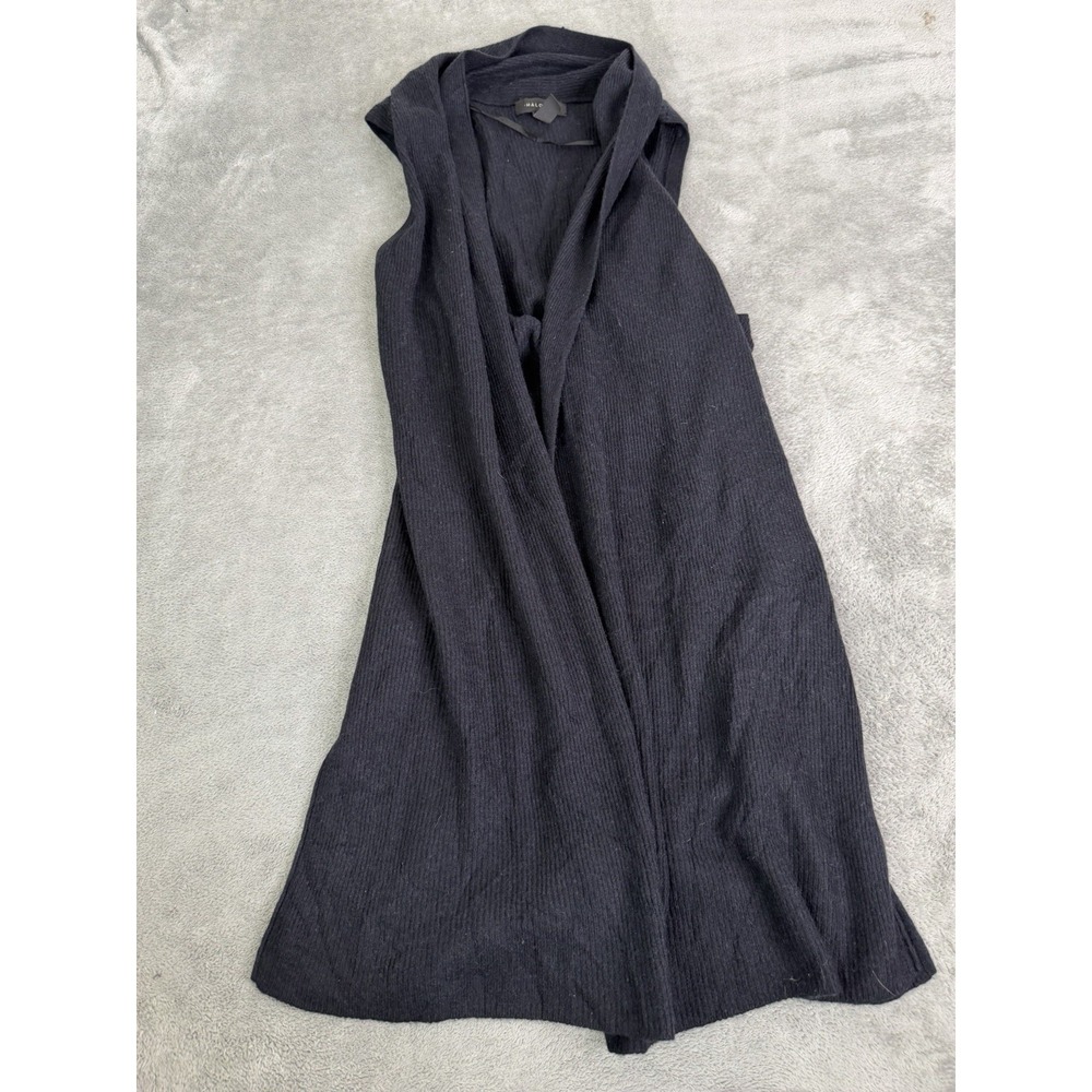Halogen Cashmere Sleeveless Wrap Sweater Women's One Size Black